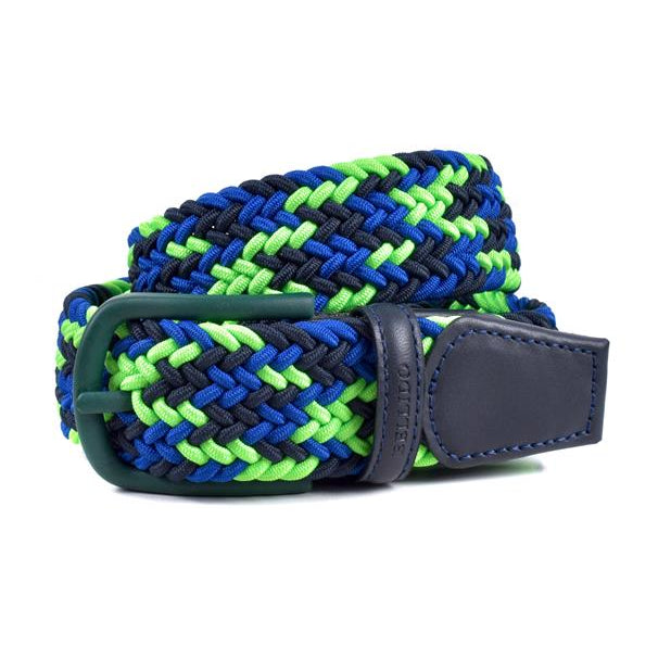 Cinturón trenzado textil en Color Verde