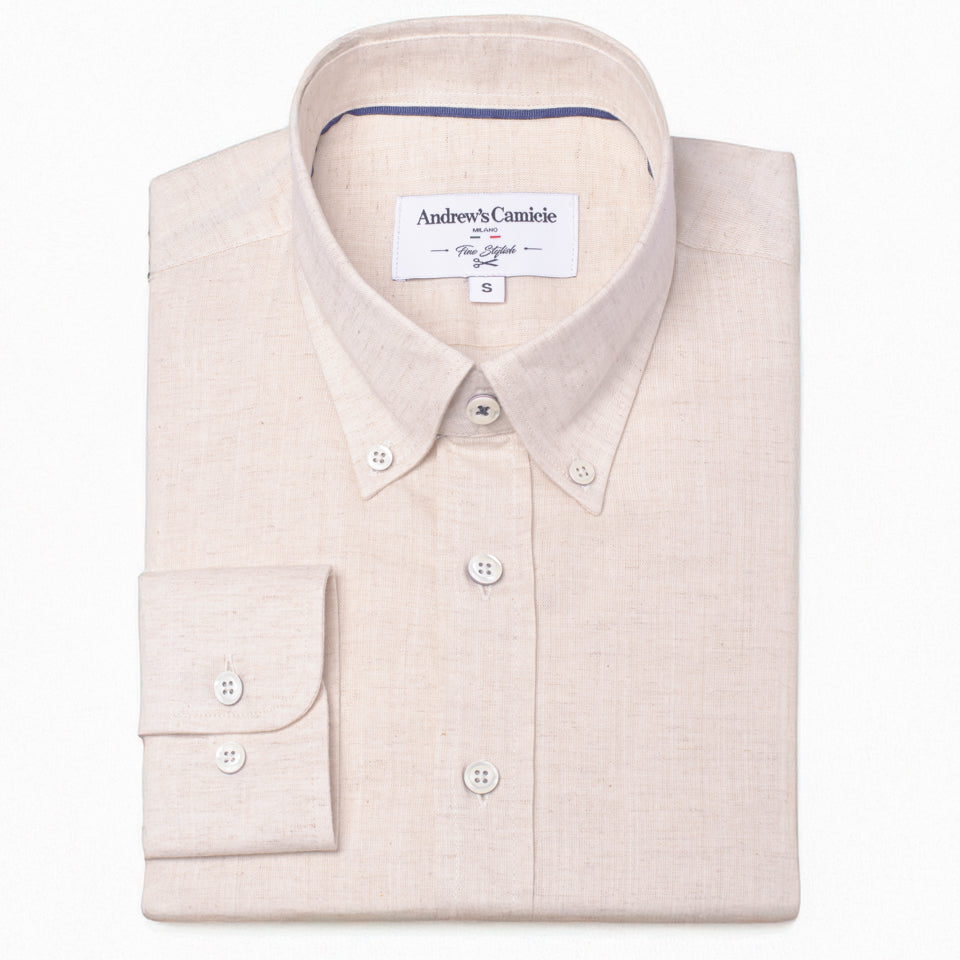 Camisa Casual de Lino - Natural