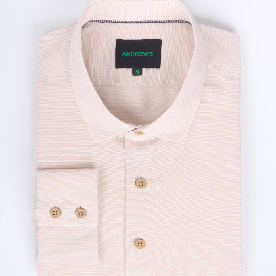 Camisa Casual de Lino - Beige