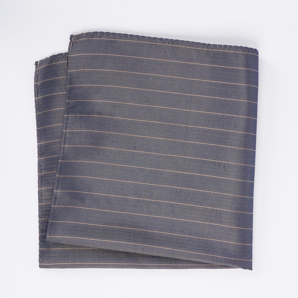 Pañuelo de Seda - Gris Oscuro con Rayas