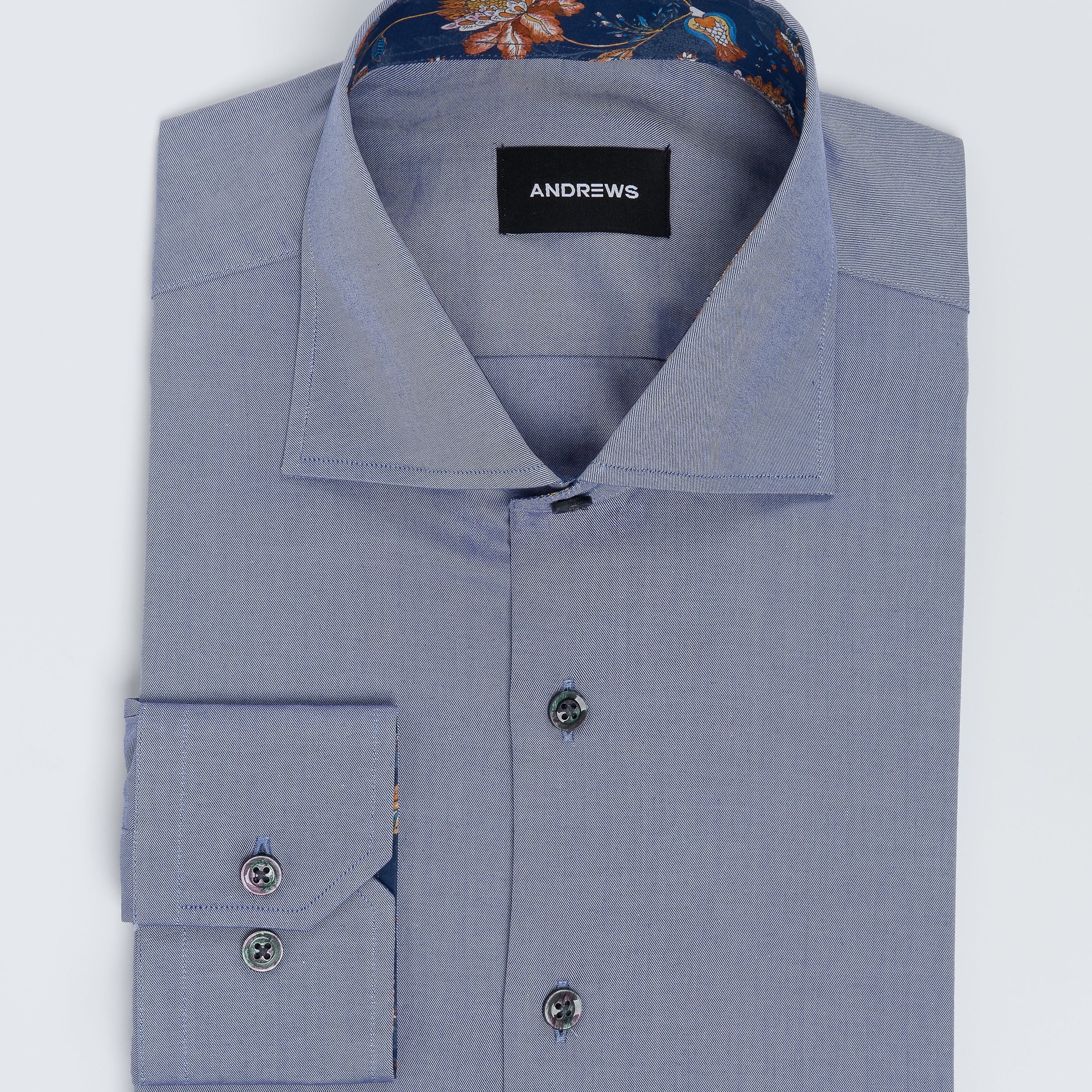 Camisa vestir Business - Cuello Italiano puño simple gris