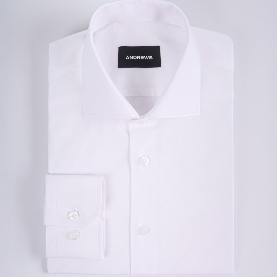 Camisa de Vestir Blanca con Microdetalles