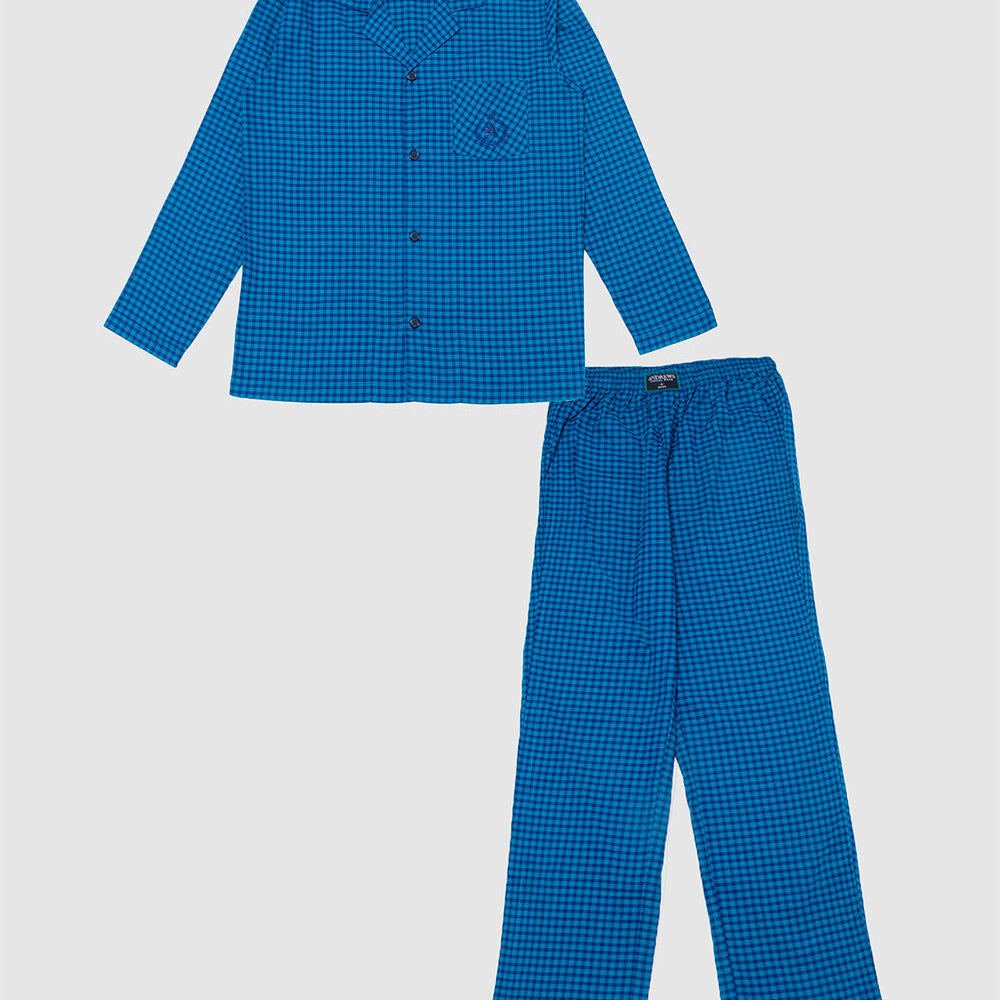 Pijama De Algodon Pima Para Hombre Color Turquesa