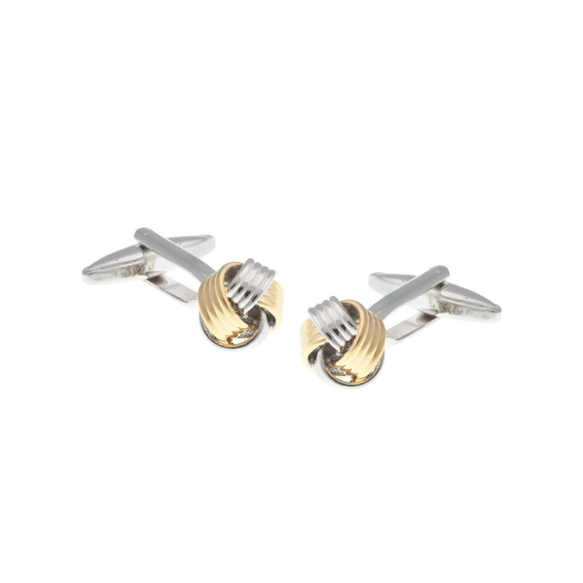 Gemelos Nudo Plateado y Dorado