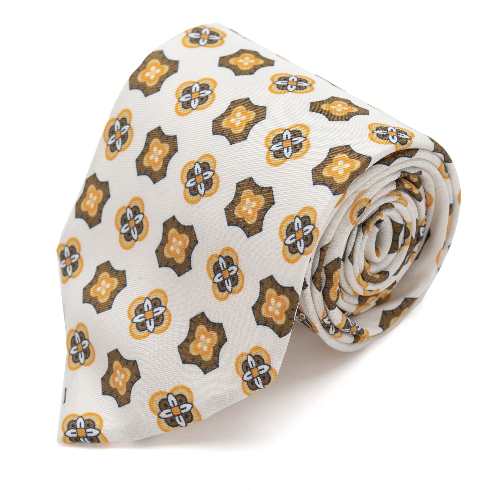 CORBATA BLANCO DISEÑOS AMARILLO