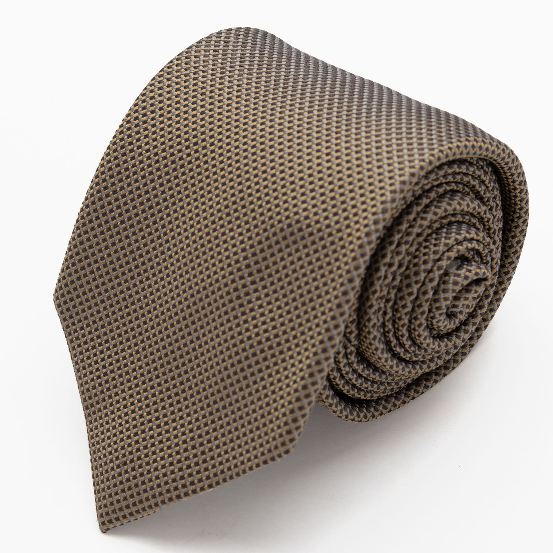 CORBATA MARRON CLARO CON DISEÑOS NEGRO