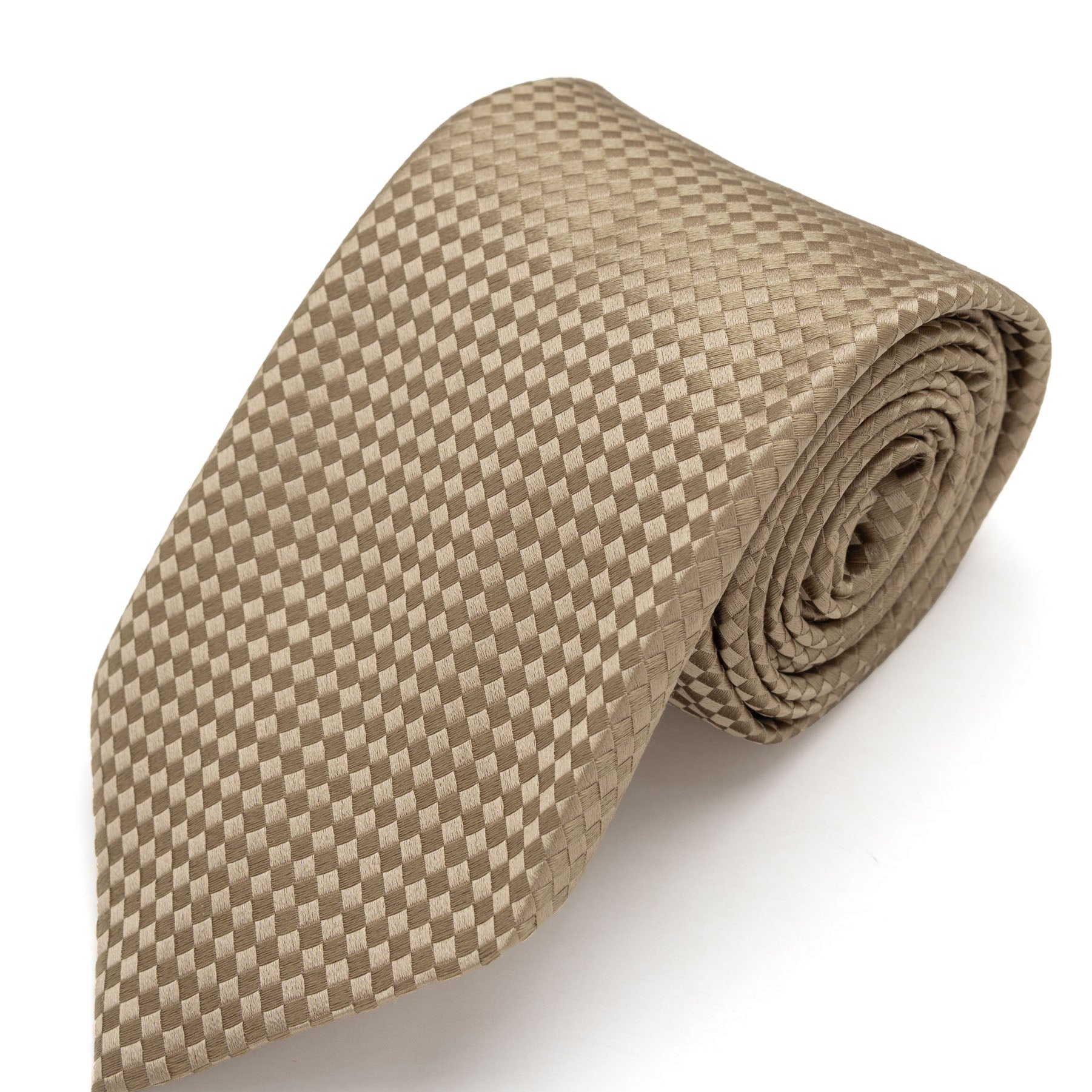 CORBATA BEIGE CON DISEÑOS DE CUADROS EN TONOS SIMILARES