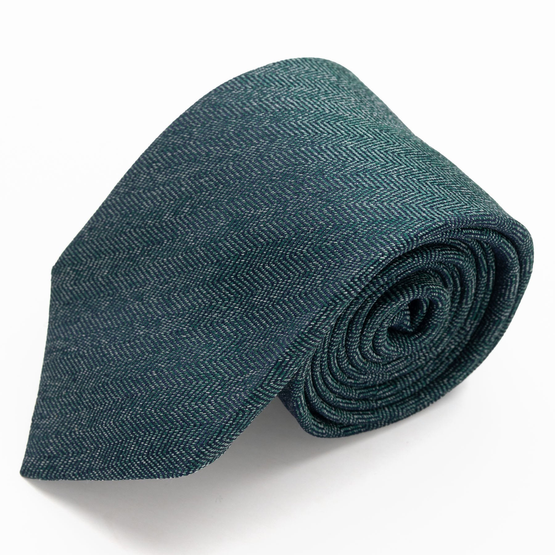 CORBATA VERDE VERDE OSCURO CON DISEÑO LABRADO DE ESPIGA