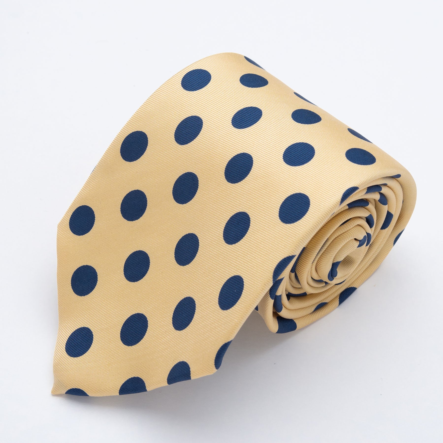 CORBATA AMARILLO CON CIRCULOS AZULES