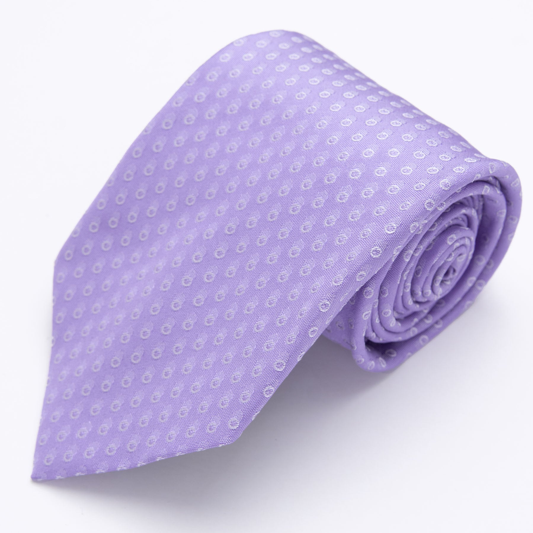 CORBATA LILA CON DISEÑO DE CIRCULOS PLATEADO