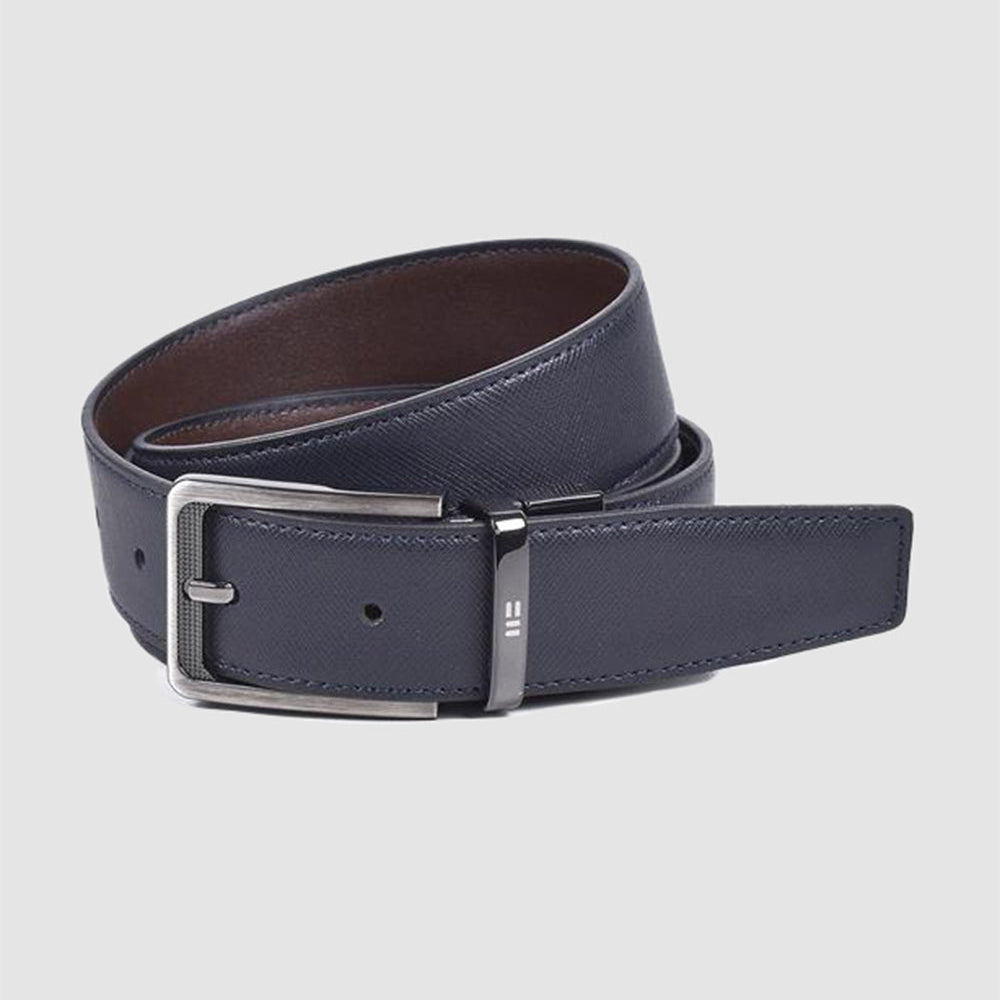 Correa Reversible Hebilla Clasica Azul Marron