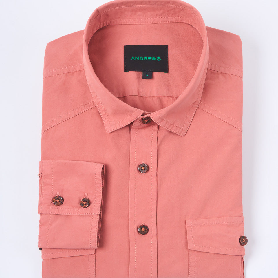 Camisa Casual Garment Dye - Lantana
