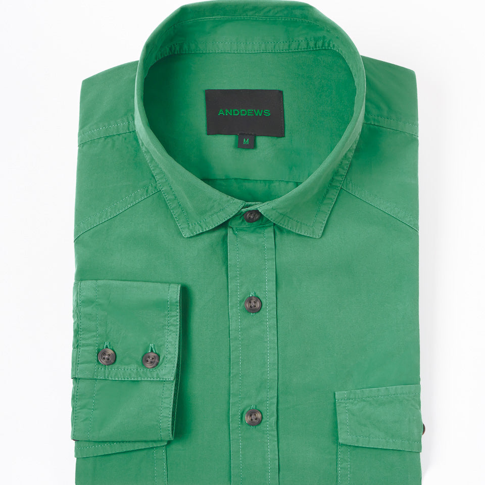 Camisa Casual Garment Dye - Green
