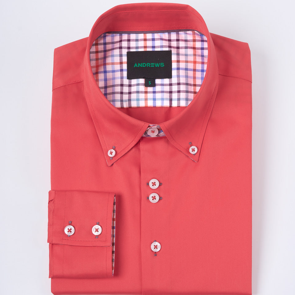 Camisa Casual Satinada - Rojo