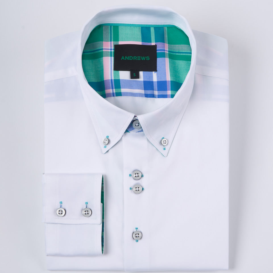 Camisa Casual Satinada - Blanco