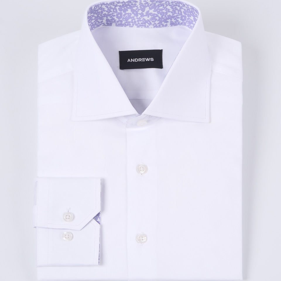 camisa vestir Blanca con Puño simple