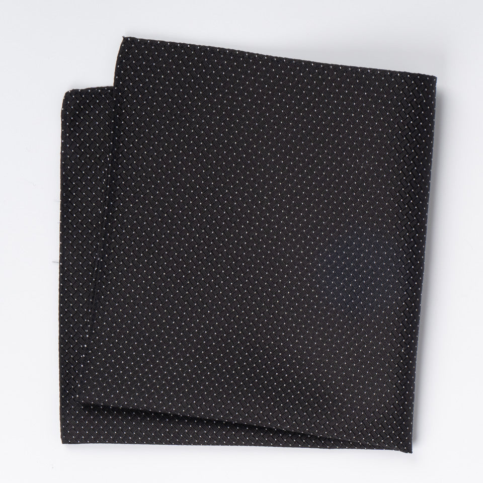 Pañuelo de Seda - Negro con Puntos Blancos