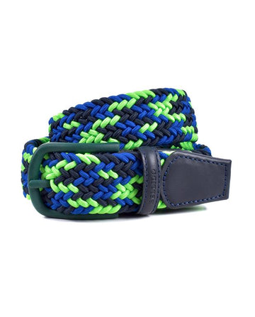 Cinturón trenzado textil en Color Verde