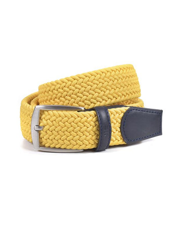 Cinturón trenzado textil en Color Amarillo