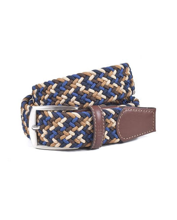 Cinturón trenzado textil en Color Azul/Marrón