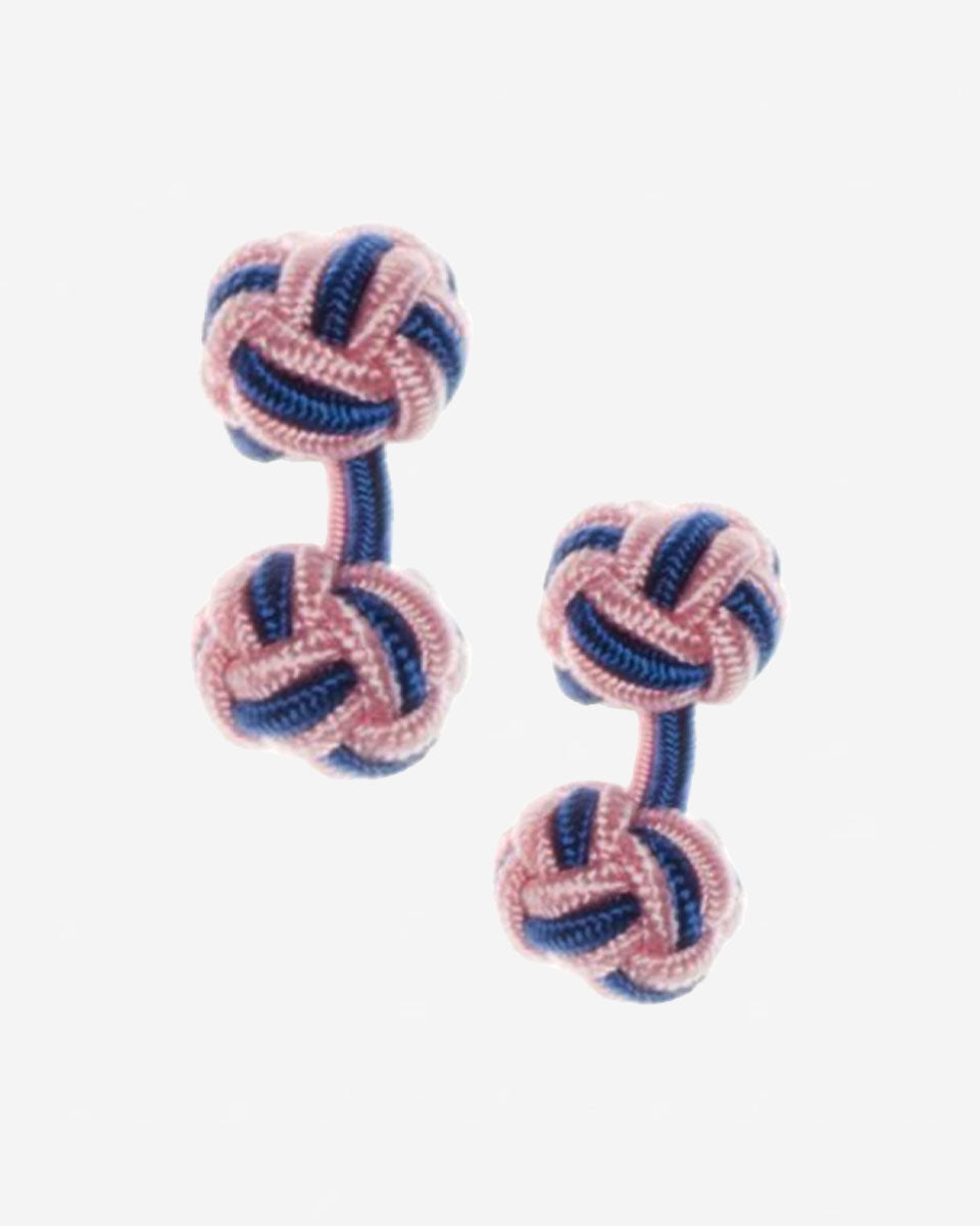 Gemelos de seda - Rosado con azul