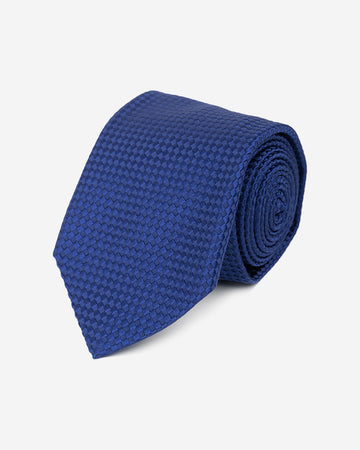 Corbata Hombre Azul Eléctrico con Relieve Geométrico