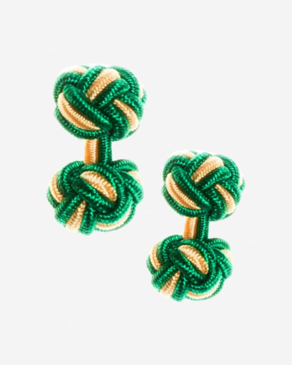 Gemelos de seda - Verde con amarillo