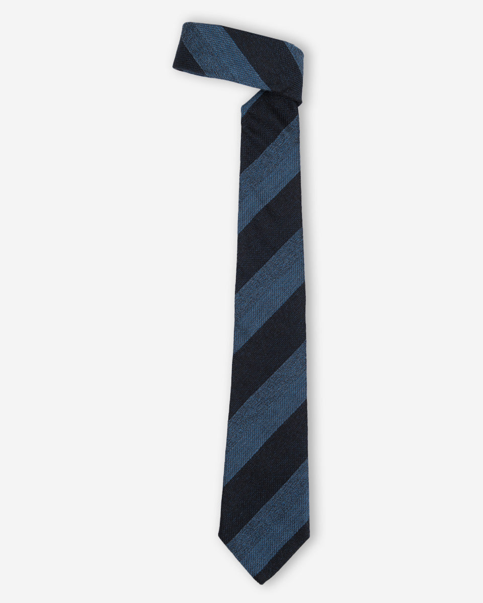 Corbata Azul con Franjas Diagonales Azul Acero