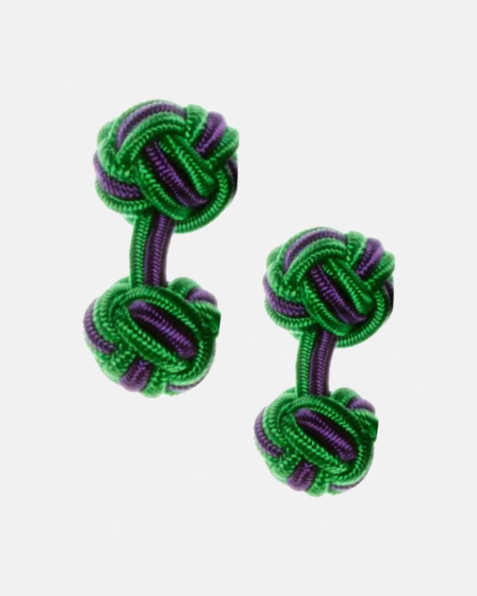 Gemelos de seda - Verde con morado