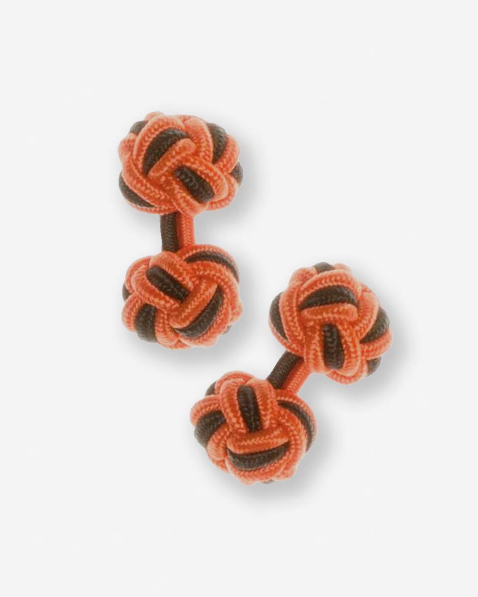 Gemelos de seda - Azul con naranja