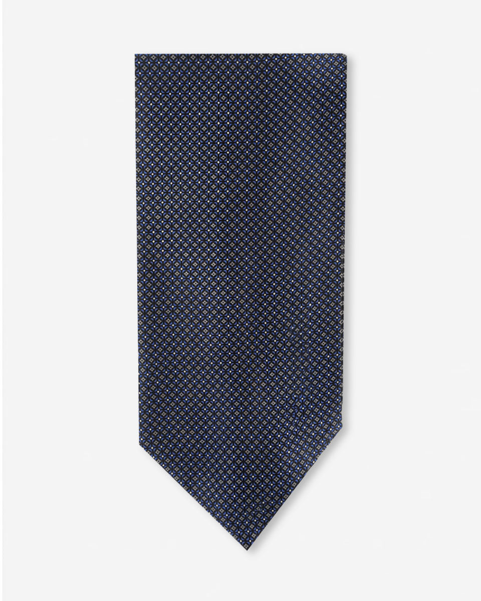 Corbatón - Ascot Negro con Diseño Azulino
