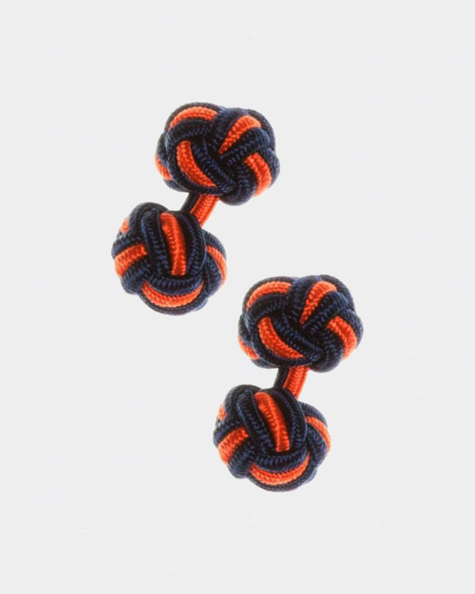 Gemelos de seda - Azul con naranja