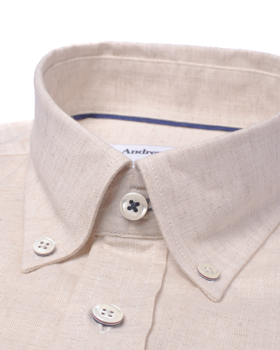 Camisa Casual de Lino - Natural