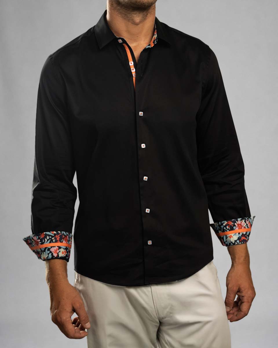 Casual striped poplin shirt - button-down collar, single cuff, 2 buttons, regular pink