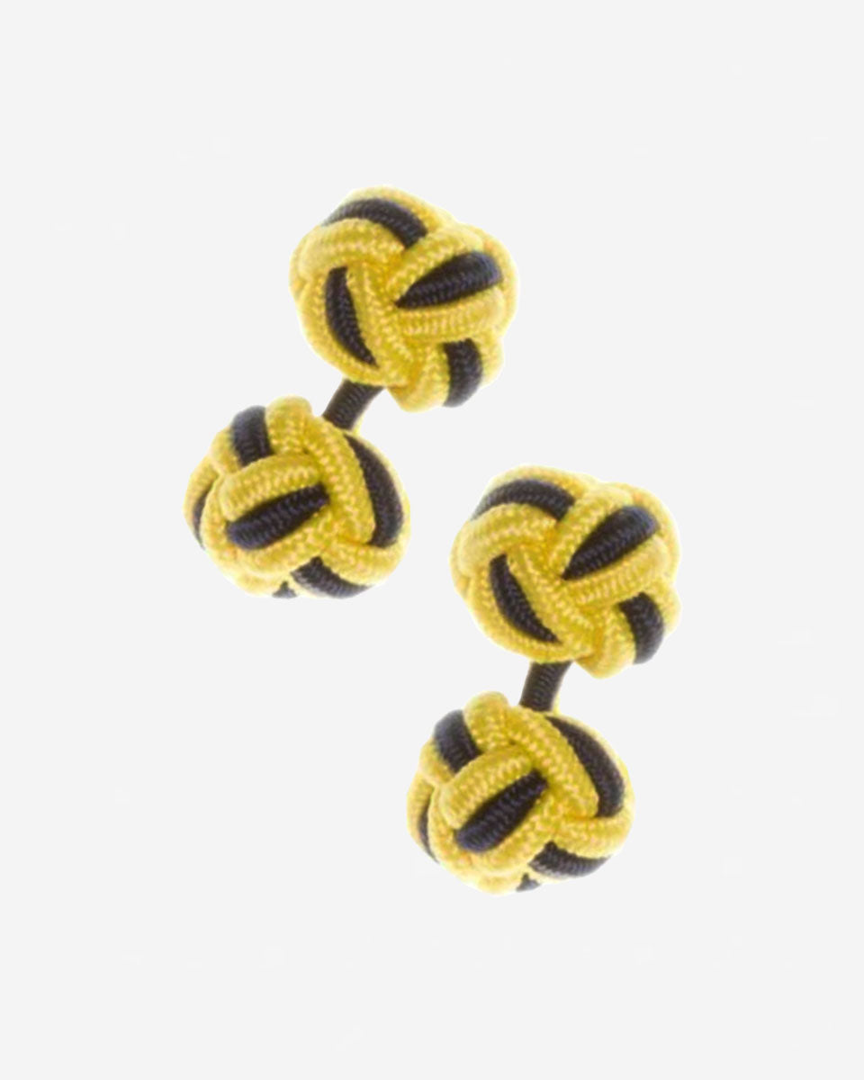 Gemelos de seda - Amarillo lima con azul