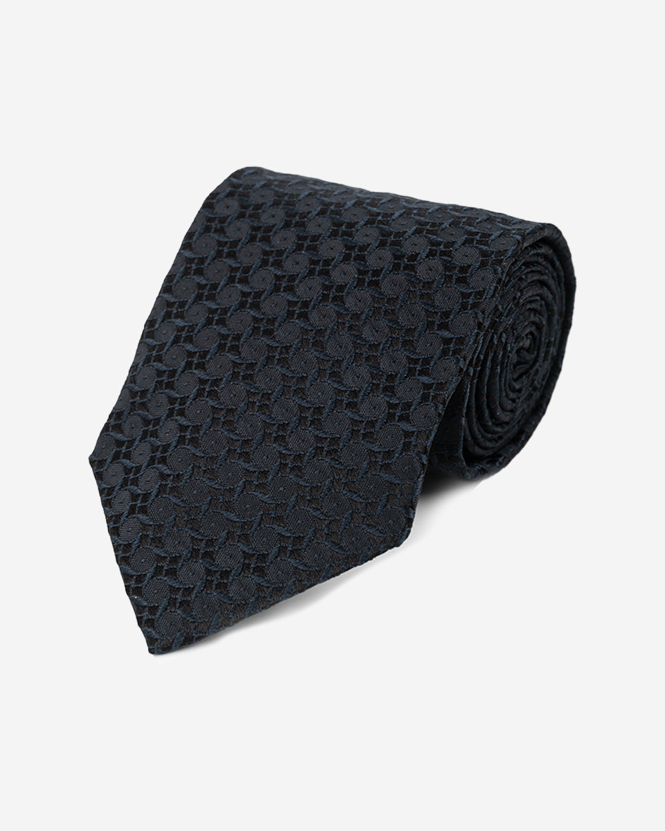 Corbata Azul con Diseño Geométrico Texturizado