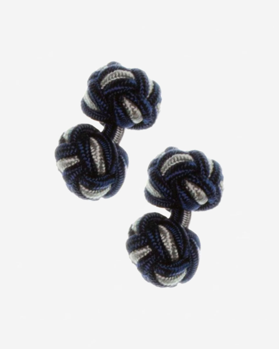 Gemelos de seda - Azul con gris