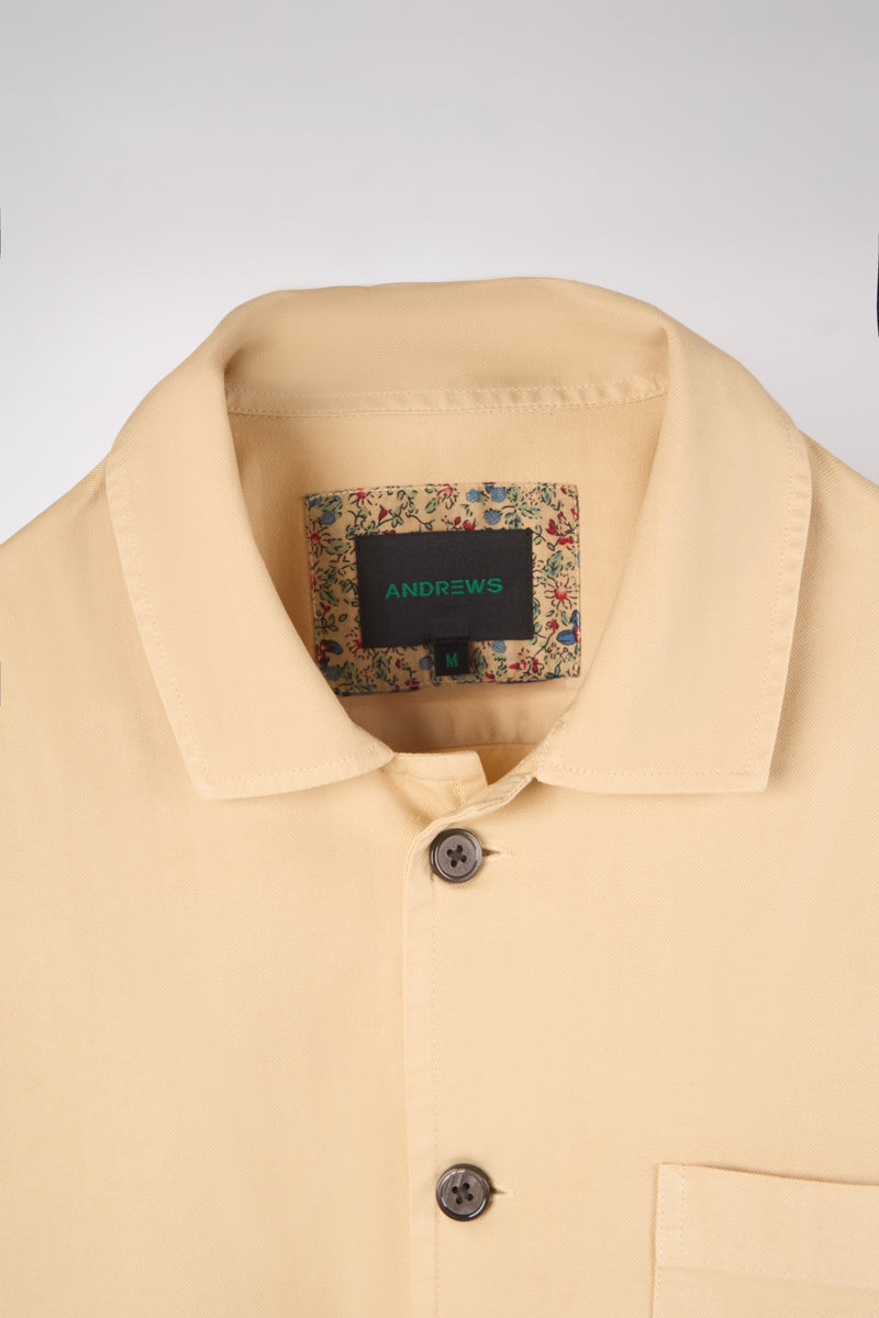 Sobre Camisa con 3 Bolsillos Beige