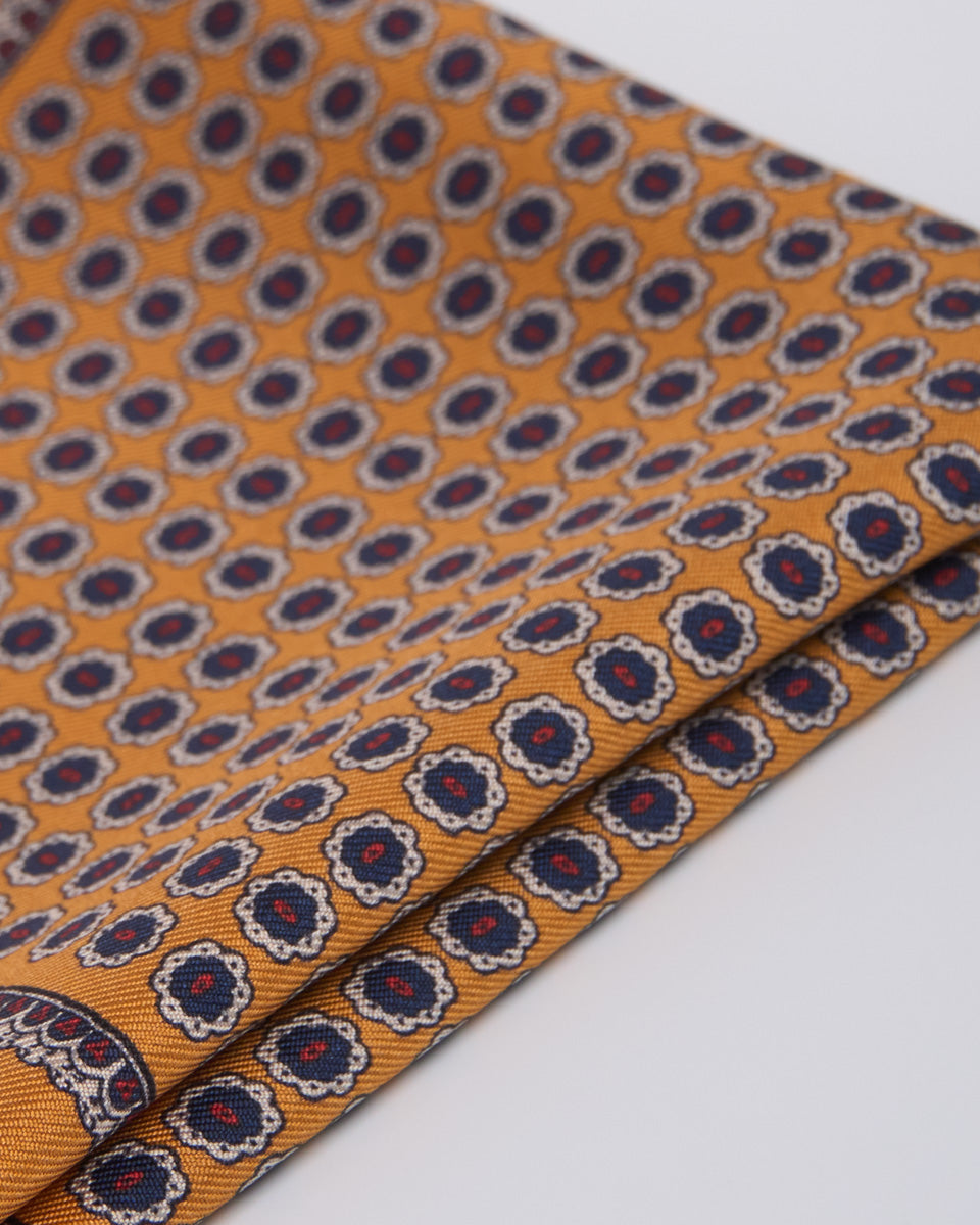 Pañuelo de Seda - Naranja con Diseño