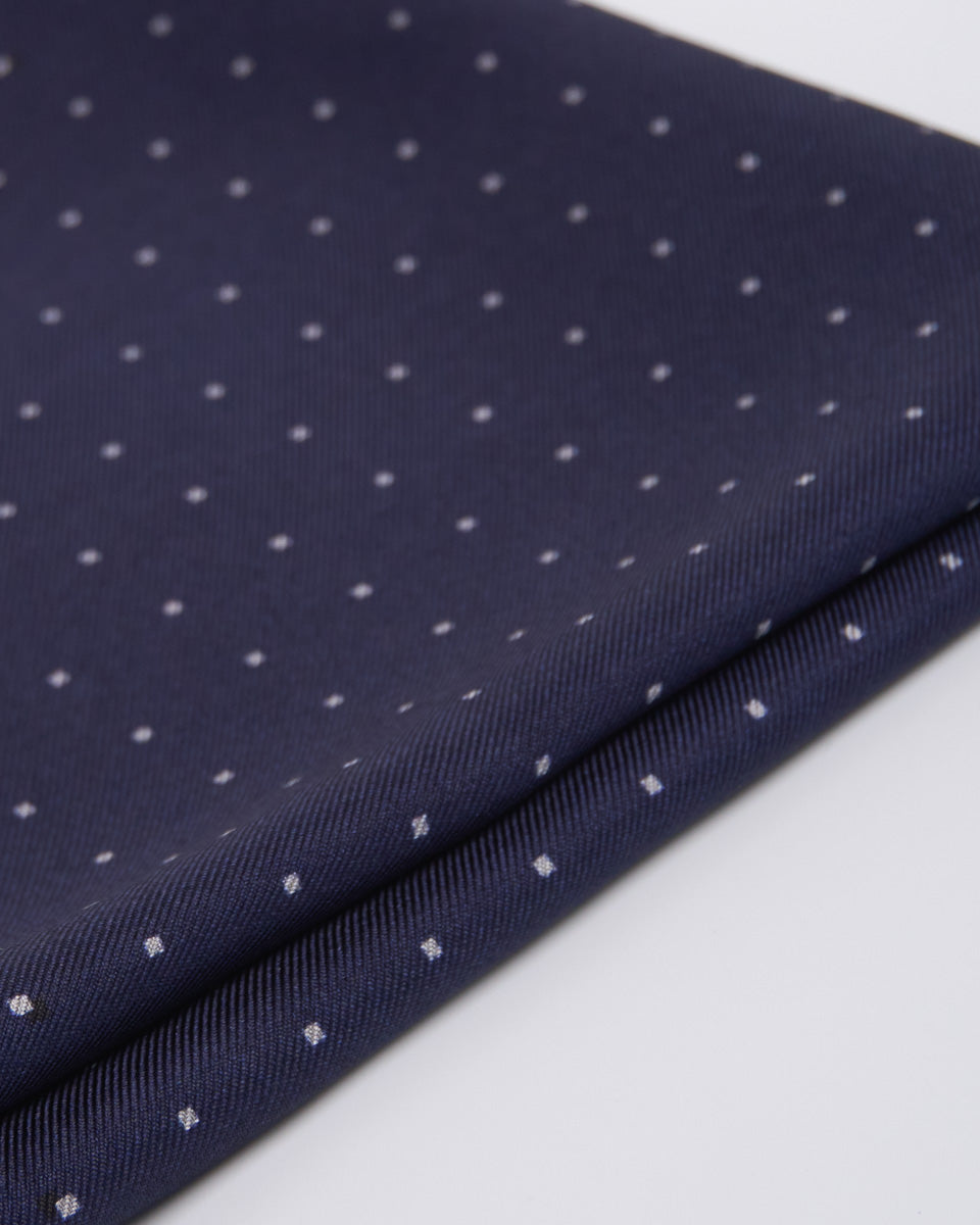 Pañuelo de Seda - Azul con Puntos blancos