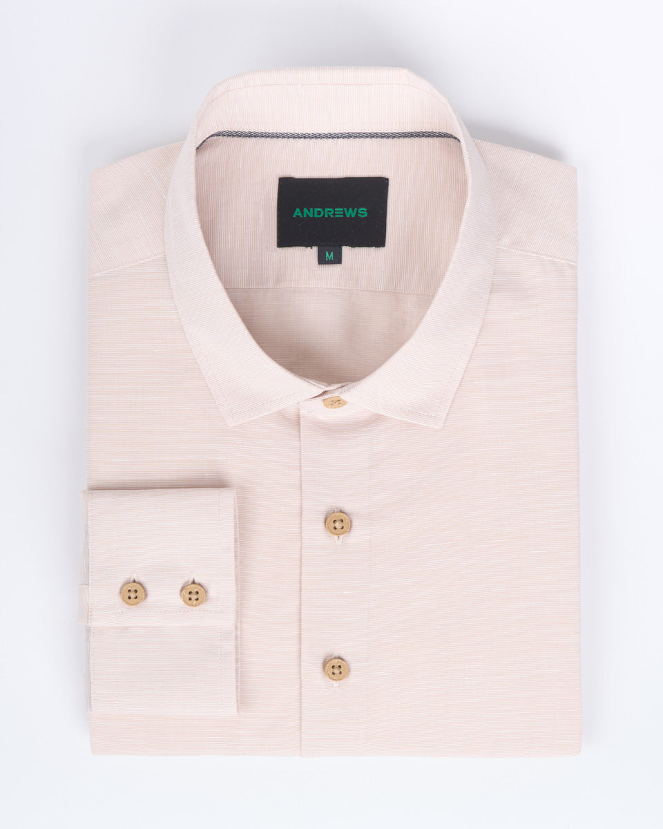 Dobby Dress Shirt - Italian Collar, Double Cuff, Regular Use, Blue