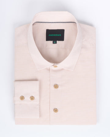 Camisa Casual de Lino - Beige
