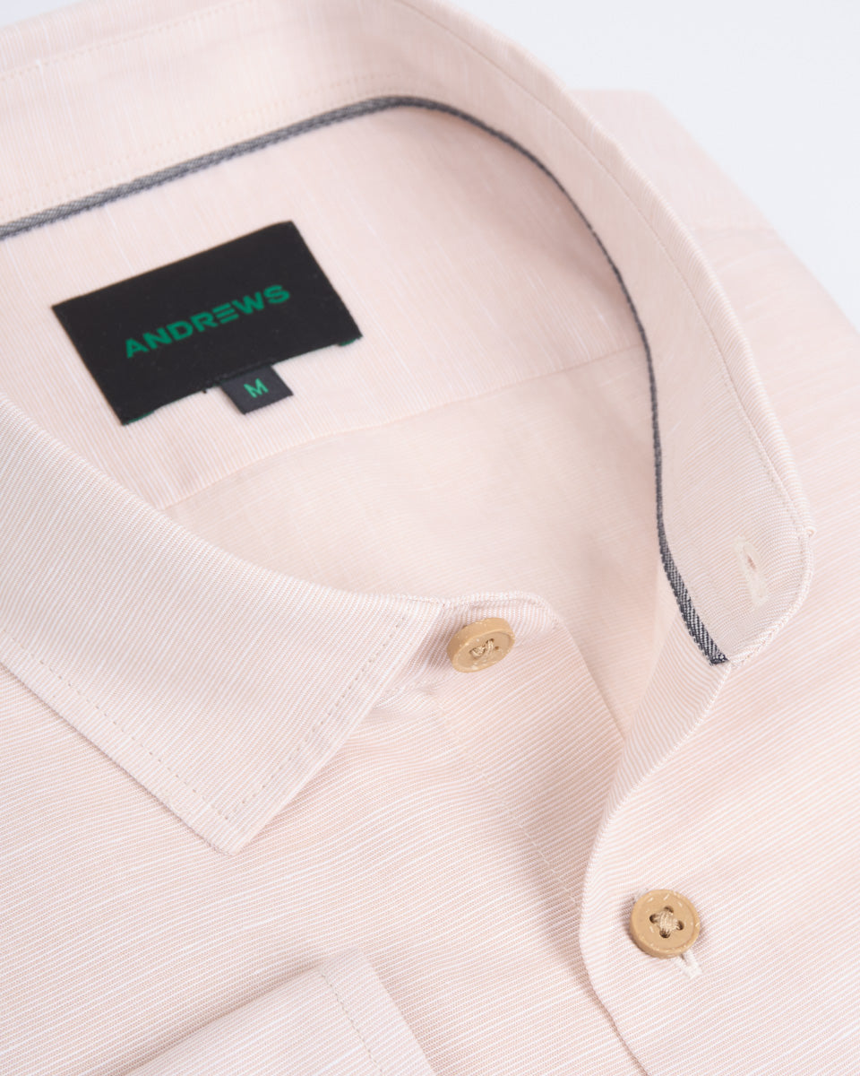 Camisa Casual de Lino - Beige