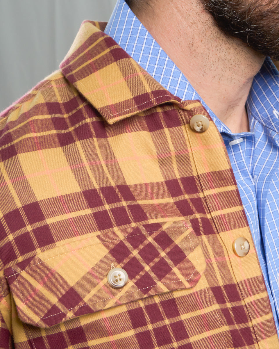 Sobrecamisa con 2 bolsillos con tapa - Camel