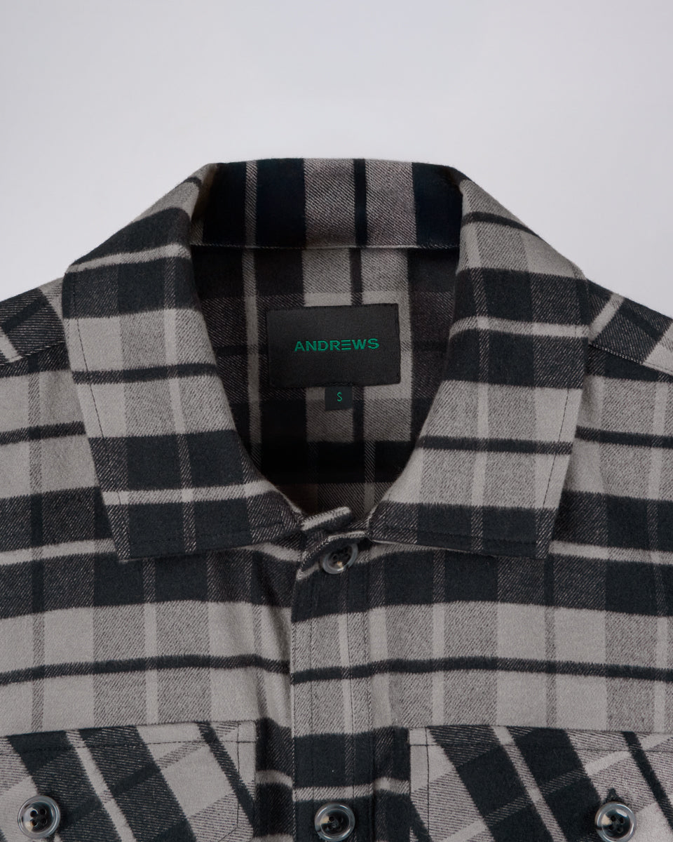 Sobrecamisa con 2 Bolsillos con Tapa - Gris