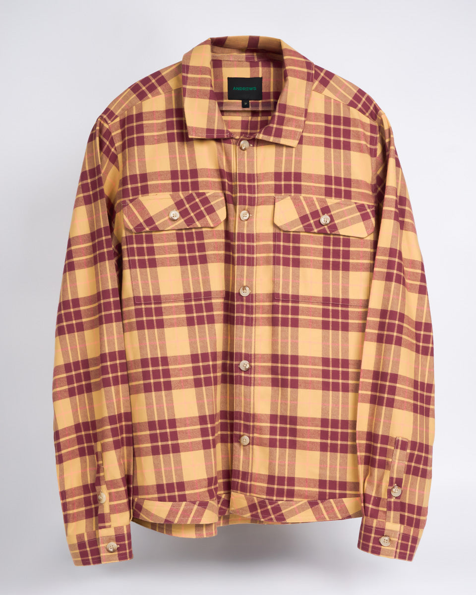 Overshirt with 2 flap pockets - Camel