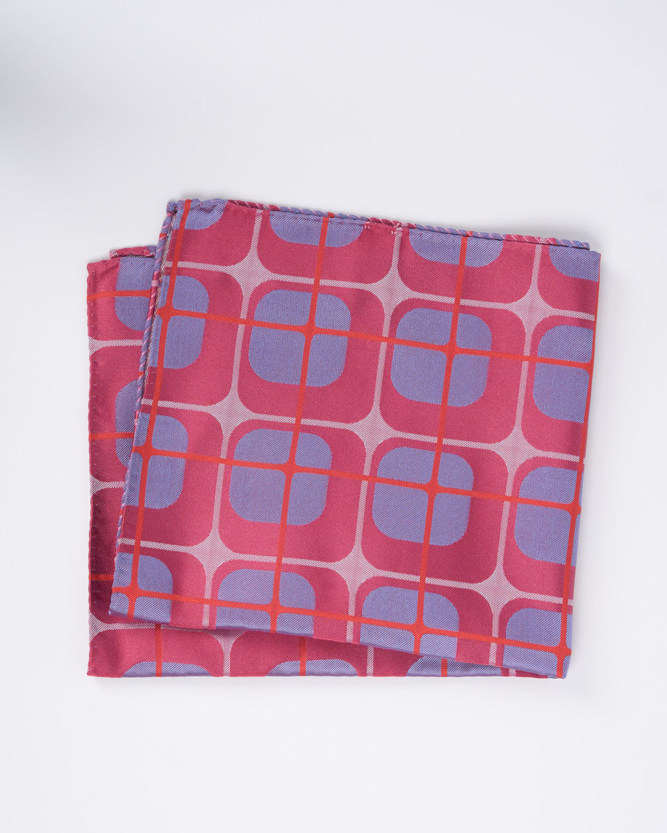 Silk Scarf - Fuchsia with Design