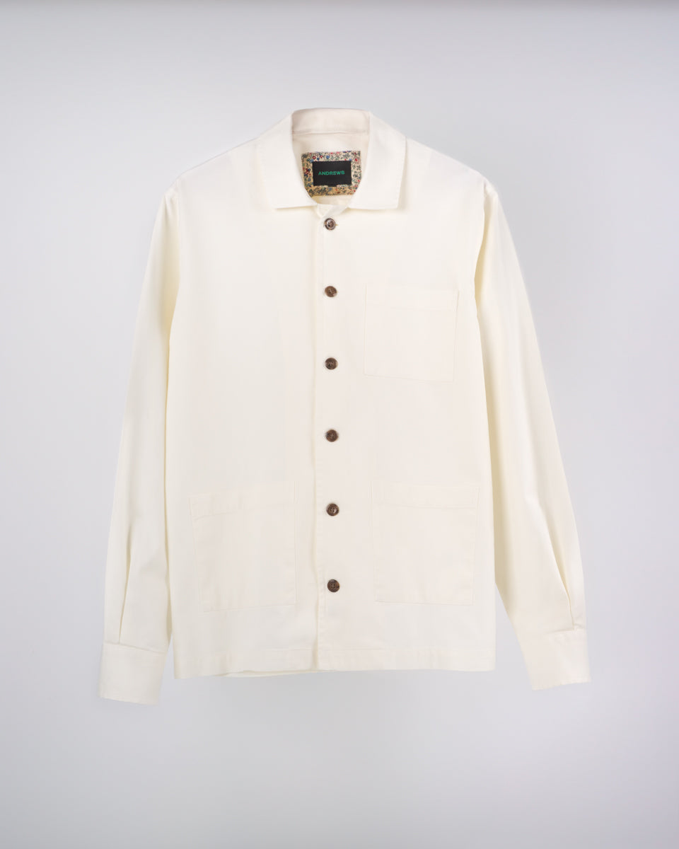 Overshirt with 3 pockets, cream