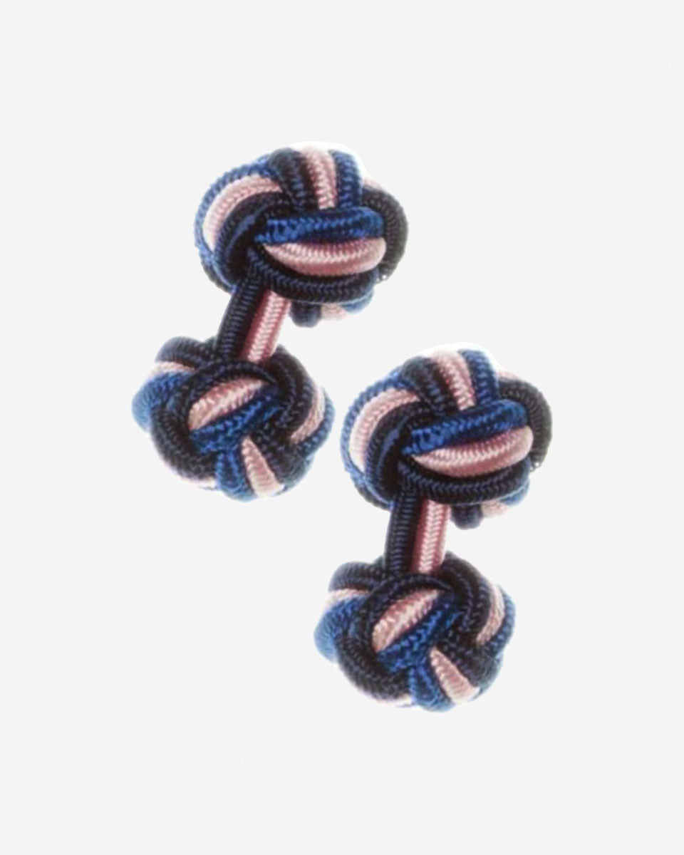 Gemelos de seda - Azul con rosado