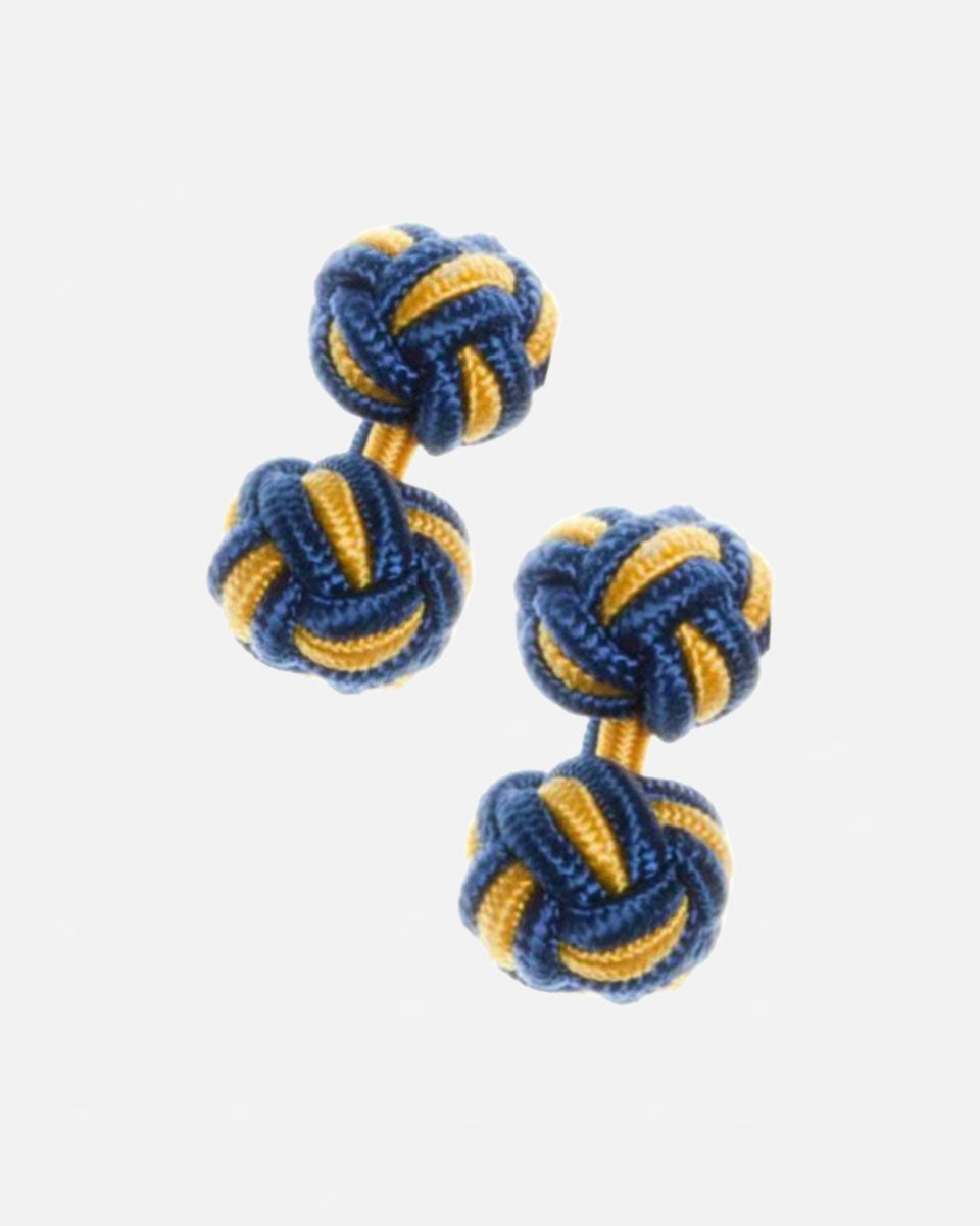 Gemelos de seda - Azul eléctrico con amarillo